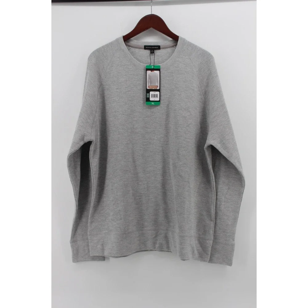 Banana Republic Mens Gray Crewneck Long Sleeve Sweater Size XL‎